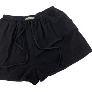 Bronze Snake Shorts Womens L Black Elastic Drawstring Cotton Relaxed